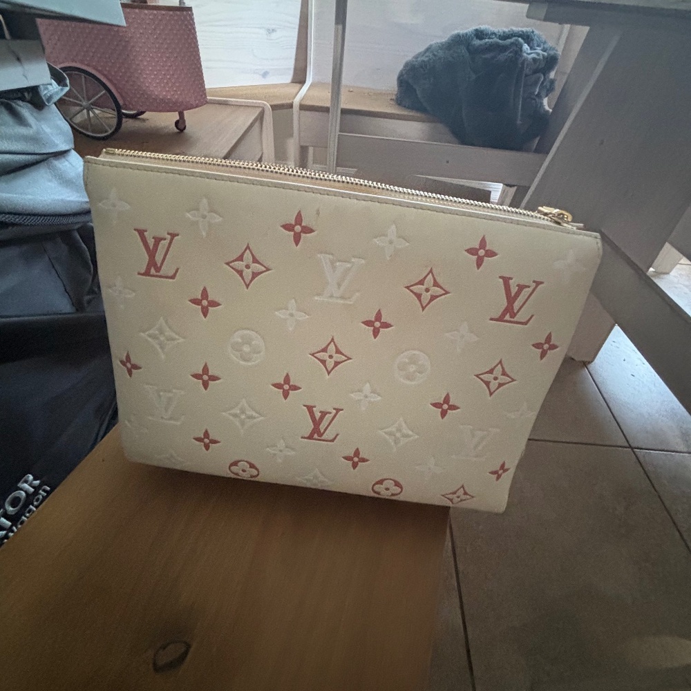 LOUIS VUITTON Coussin PM Pink Creme Empreinte Monogram Barely Used